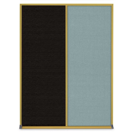 United Visual Products Single Door Radius Corkboard, 24"X36", B UV8001-BLACK-SURF